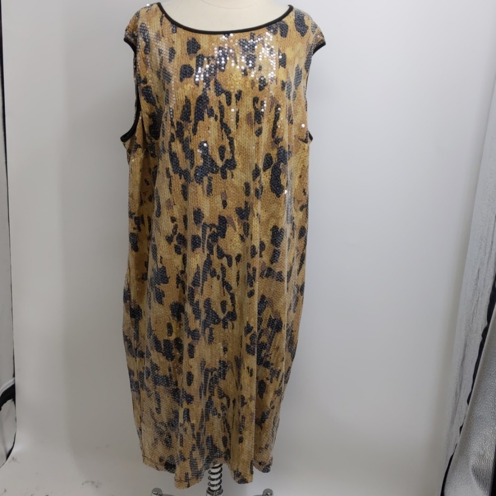 Very Vollbracci sequin/bead sheath dress-sz 3X